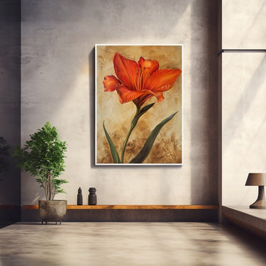 Tableau Déco Fleur Rouge